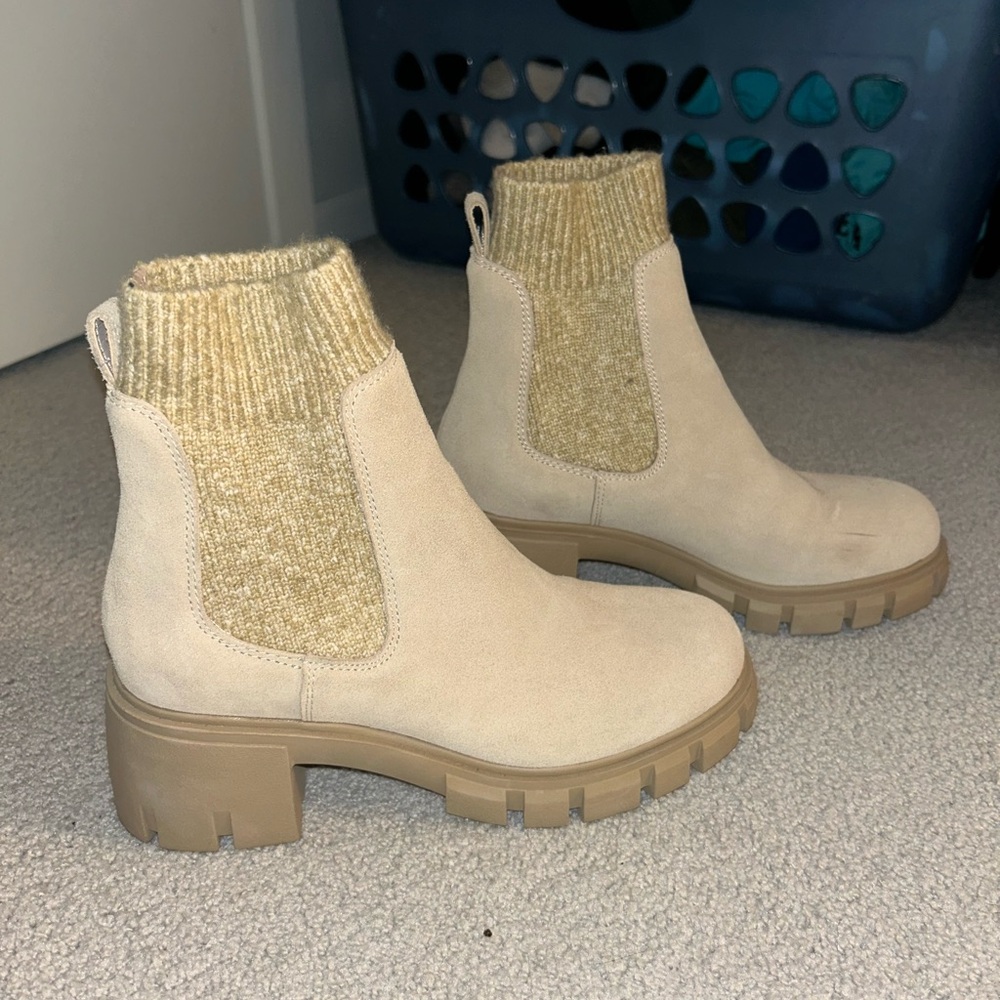 Steve Madden Cream Ankle Booties